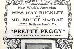 1905 - Pretty Peggy starring Bruce McRae and Mae Buckley at Elitch Theatre