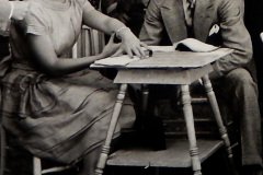 1927-Rehearsal-Patio-with-Fredric-March-and-Flora-Sheffield-seated