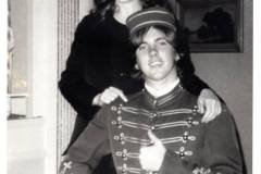 1974 Sandy Dennis and usher, Mark Mallo, on the set of Born Yesterday at Elitch Theatre.