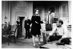 BORN YESTERDAY (1974) Guy Spaull, James Carnelia, Eugene Stuckmann, Sandy Dennis, Peter Brandon and Gary Merrill. (Elitch Theatre Production Photo)