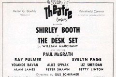 1968 - The Desk Set with Shirley Booth - Program Title Page for Elitch Theatre