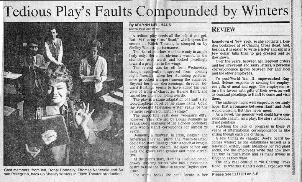 1983 Charing Cross Road Shelley Winters Review P1 (Screen)