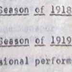 1918 & 1919 -- No professional performances.