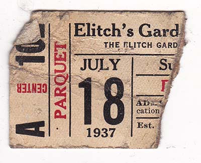 1937 Theatre Ticket
