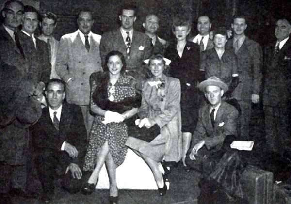 1944 - Cast at Union Station, including Raymond Burr