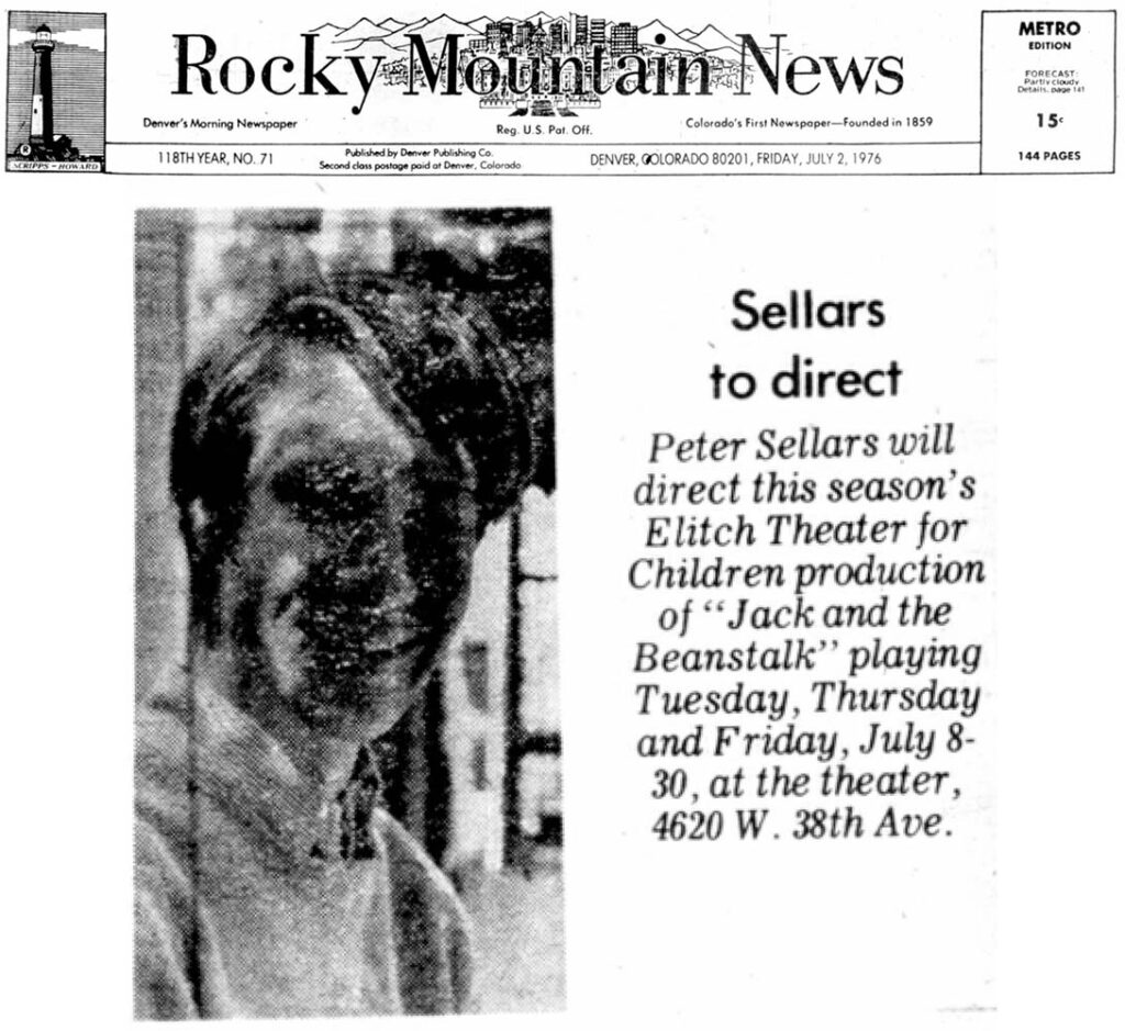 1976-07-02 – Peter Sellars to Direct – Elitch Theatre for Children – WEB